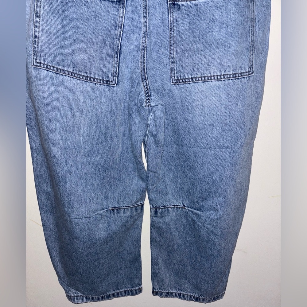NWT Rewash Utility Barrel Cropped Jeans Size 30 Vintage Wash Blue Denim Cotton - Picture 10 of 13